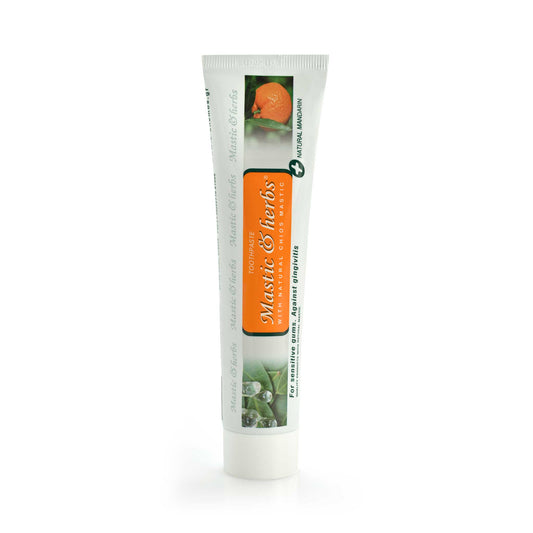 Toothpaste with mastic and mandarin